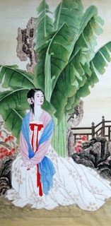Chinese Beautiful Ladies Painting,66cm x 136cm,3449002-x
