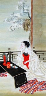Chinese Beautiful Ladies Painting,66cm x 136cm,3449004-x