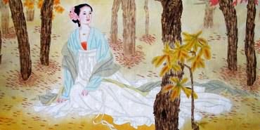 Chinese Beautiful Ladies Painting,66cm x 136cm,3449006-x
