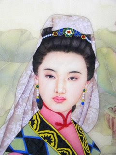 Chinese Beautiful Ladies Painting,55cm x 40cm,3506011-x