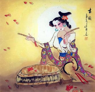 Chinese Beautiful Ladies Painting,66cm x 66cm,3530001-x