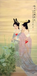 Chinese Beautiful Ladies Painting,65cm x 125cm,3530022-x