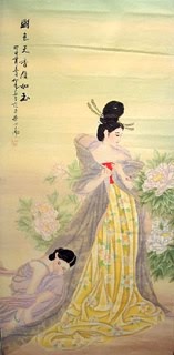 Chinese Beautiful Ladies Painting,65cm x 125cm,3530023-x