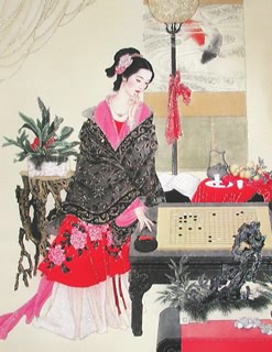 Chinese Beautiful Ladies Painting,60cm x 80cm,3537007-x