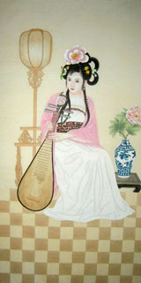 Chinese Beautiful Ladies Painting,66cm x 136cm,3618008-x