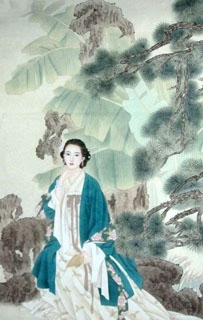 Chinese Beautiful Ladies Painting,66cm x 136cm,3622010-x
