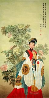 Chinese Beautiful Ladies Painting,66cm x 136cm,3622013-x