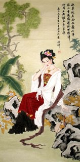 Chinese Beautiful Ladies Painting,66cm x 136cm,3622014-x