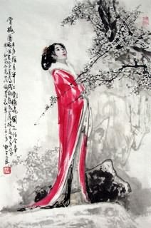 Chinese Beautiful Ladies Painting,69cm x 46cm,3798003-x
