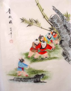 Chinese Boyes Painting,40cm x 60cm,3336052-x