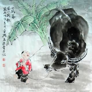 Chinese Boyes Painting,66cm x 66cm,3448007-x