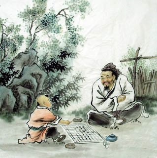 Chinese Boyes Painting,69cm x 69cm,3806005-x