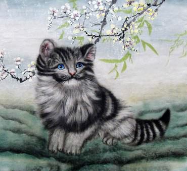 Chinese Cat Painting,40cm x 50cm,4449025-x