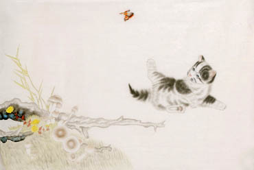 Chinese Cat Painting,69cm x 46cm,4481030-x