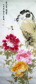 Chinese Cat Painting,50cm x 120cm,4695076-x