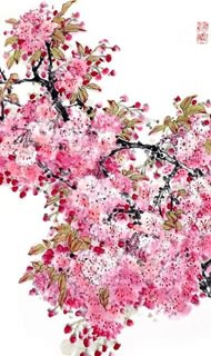 Chinese Cherry Blossom Painting,55cm x 95cm,2359001-x