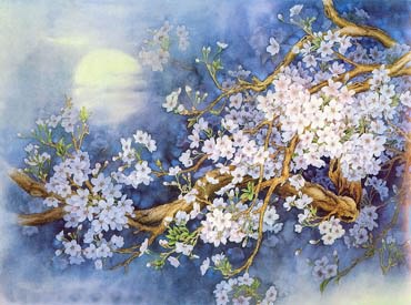Chinese Cherry Blossom Painting,75cm x 100cm,2400001-x