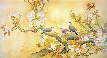 Chinese Cherry Blossom Painting,70cm x 130cm,2400002-x