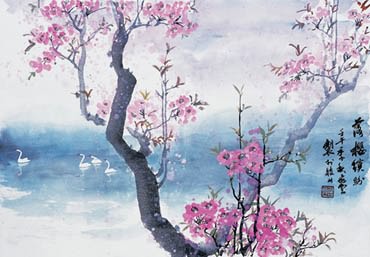 Chinese Cherry Blossom Painting,69cm x 46cm,2402001-x