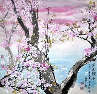 Chinese Cherry Blossom Painting,69cm x 69cm,2402002-x