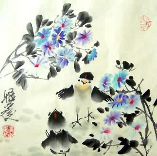 Chinese Chicken Painting,34cm x 35cm,4367004-x