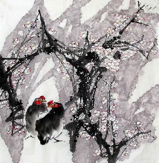 Chinese Chicken Painting,66cm x 66cm,fxq41075001-x