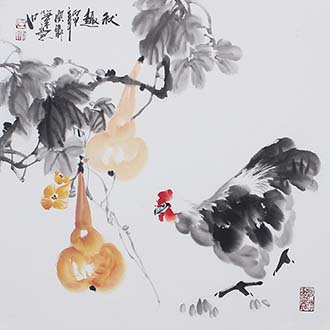 Chinese Chicken Painting,68cm x 68cm,syx21172011-x