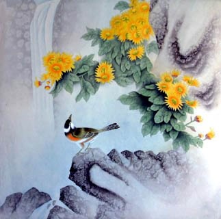 Chinese Chrysanthemum Painting,66cm x 66cm,2319061-x