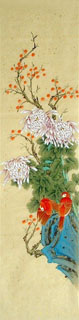 Chinese Chrysanthemum Painting,33cm x 130cm,2429002-x