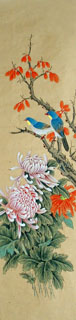 Chinese Chrysanthemum Painting,33cm x 130cm,2429004-x