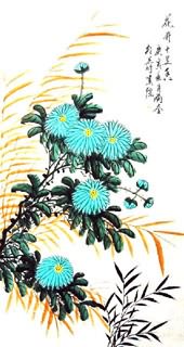 Chinese Chrysanthemum Painting,50cm x 100cm,2431001-x