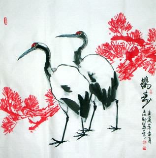 Chinese Crane Painting,69cm x 69cm,2360076-x