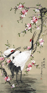 Chinese Crane Painting,66cm x 130cm,2581004-x
