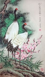 Chinese Crane Painting,48cm x 96cm,2617038-x