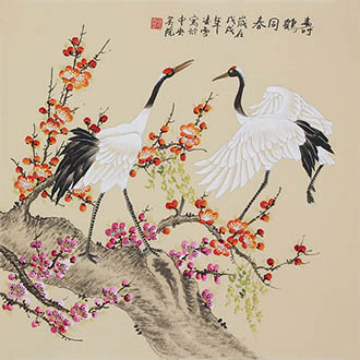 Chinese Crane Painting,66cm x 66cm,2702051-x