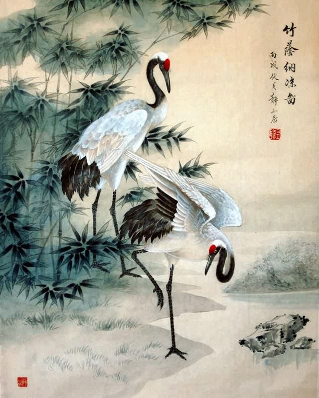Chinese Crane Painting 4700009, 65cm x 55cm(25〃 x 22〃)