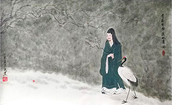 Chinese Crane Painting,60cm x 120cm,ds21165001-x