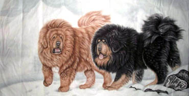 Chinese Dog Painting,97cm x 180cm,4445006-x