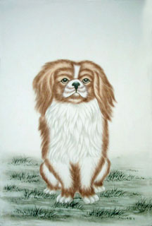 Chinese Dog Painting,43cm x 65cm,4460008-x