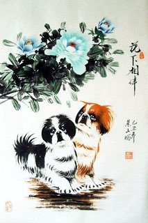 Chinese Dog Painting,69cm x 46cm,4467002-x