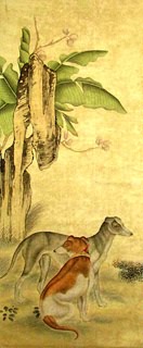 Chinese Dog Painting,33cm x 81cm,4734067-x
