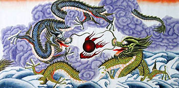 Chinese Dragon Painting,65cm x 134cm,4449036-x