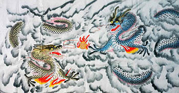 Chinese Dragon Painting,96cm x 180cm,4449037-x