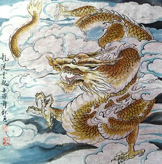 Chinese Dragon Painting,50cm x 50cm,4695134-x