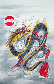 Chinese Dragon Painting,43cm x 65cm,4732005-x