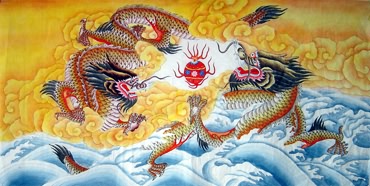 Chinese Dragon Painting,69cm x 138cm,4732007-x
