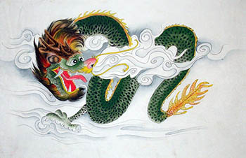 Chinese Dragon Painting,43cm x 65cm,4732009-x