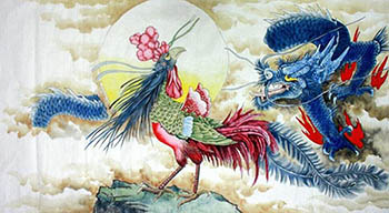 Chinese Dragon Painting,96cm x 180cm,4738022-x