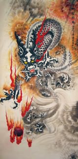 Chinese Dragon Painting,50cm x 100cm,4742009-x