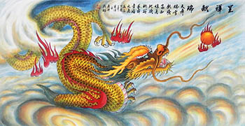 Chinese Dragon Painting,68cm x 136cm,wxy41212001-x